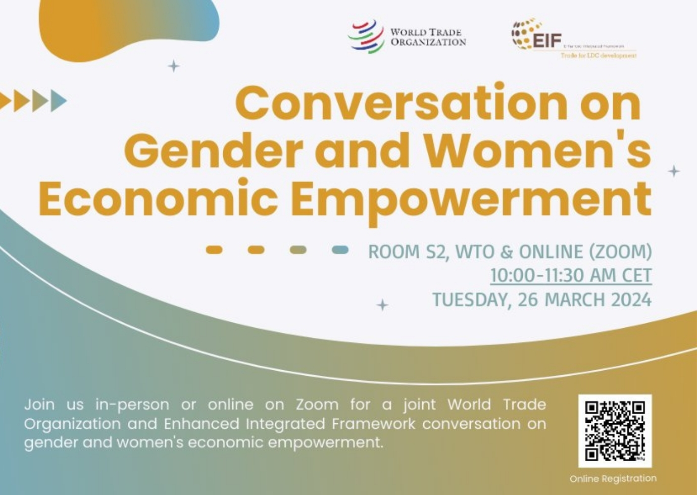Joint WTO-EIF conversation on gender and women economic empowerment