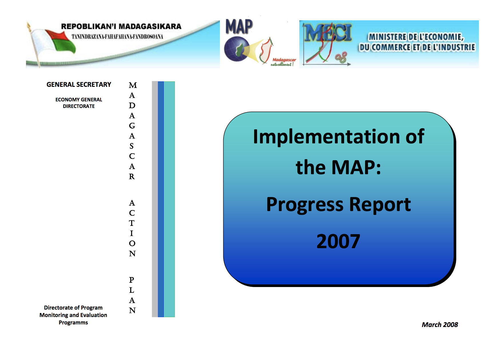 Republic Of Madagascar Poverty Reduction Strategy Paper Annual Progress Report For 2007 And First Semester Of 2008 Imf Coun